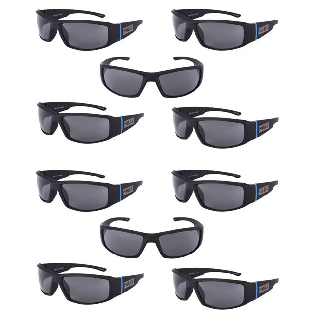 Police/Sheriff TAC Polarized Sport Wrap Thin Blue Line Sunglasses