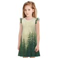 thumbnail image 1 of Vsdgher Forêt de Brouillard pour Filles Chemises de Nuit Tout-Petits à Volants Manches Courtes Nuisette Robe de Nuit Tenue de Sommeil Pyjamas pour Fête Pyjama-Grand, 1 of 6