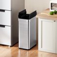 thumbnail image 4 of Gymax 16 Gallon Trash Can w/Wing Lids for Bedroom Bathroom Kitchen Stay OpenSliver, 4 of 10