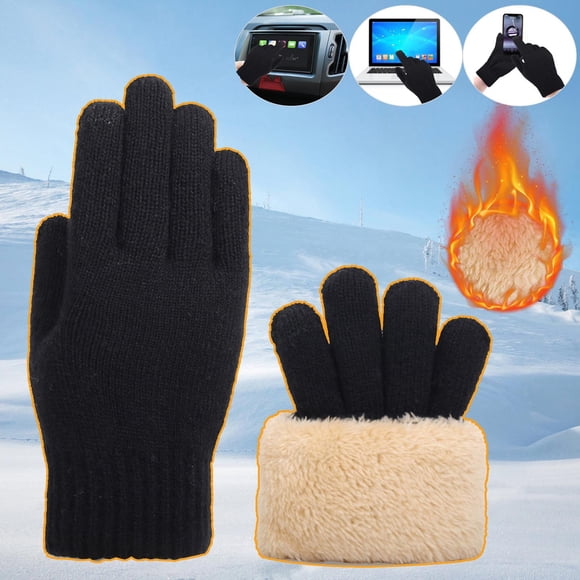 RKSTN Gloves for Women Outdoor Winter Gloves With Fleece Lining Touchscreen Warm Stretched Thick Knitted Gloves Wool Gloves Thermal Gloves Soft Comfortable Gloves