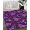thumbnail image 3 of Ahgly Tapis Rectangulaire Lavable en Machine Intérieur Transitionnel Orchidée Foncée Violet, 5 Pieds x 8 Pieds, 3 of 7