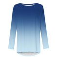 thumbnail image 4 of Wiyuqeen T-Shirts à Manches Raglan Longues pour Femmes Chic Décontracté Col Rond Chandail Doux Tendance Couleur Dégradée Chandails à Manches Longues Automne Amples Fluides Longues Tuniques, 4 of 5