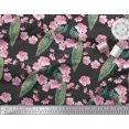 thumbnail image 2 of Soimoi Poly Georgette Fabric Floral & Peacock Bird Print Fabric by The Yard 52 Inch Wide, 2 of 3