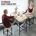 thumbnail image 4 of HOMCOM Ensemble de Salle à Manger 3 Pcs, Ensemble de Table de Bar pour 2 avec Repose-Pieds, Naturel, 4 of 10