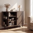 thumbnail image 2 of Costway 47" Fluted Sideboard Buffet Cabinet Coffee Bar Console Table with Metal Legs Brown, 2 of 10