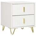 thumbnail image 1 of HOMCOM Nightstand, Bedside Table, Side End Table w/ 2 Drawers, Metal Legs, 1 of 10