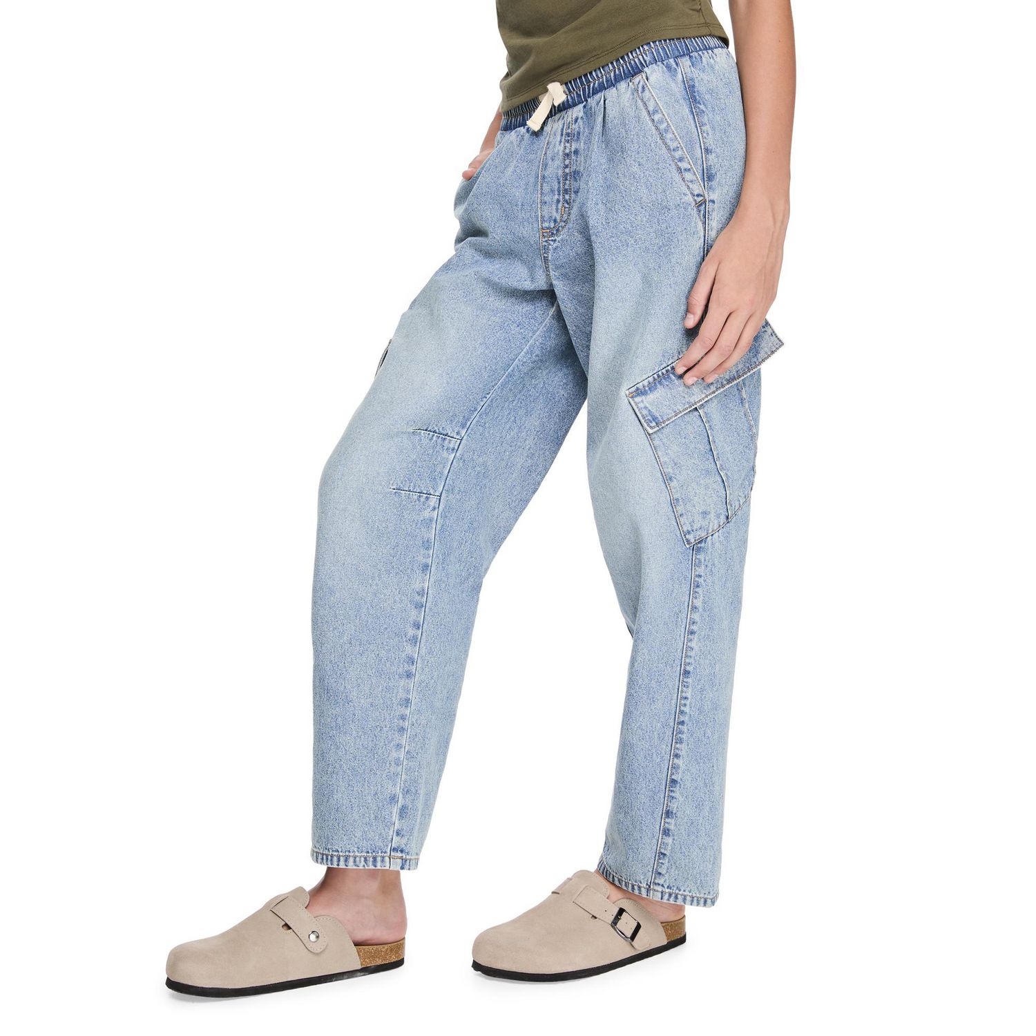 Pantalon cargo coupe baril à jambe large et noué la taille My Sister’s Closet pour filles