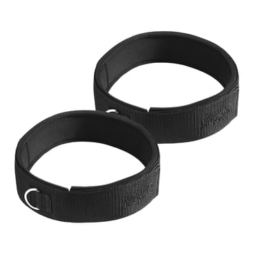 SHISUYAN 1 Pair Thigh Strap Neoprene Padded Fitness Legs Cuff Adjustable Strength Training Accessories Exercise for Taekwondo Football Running (Black)