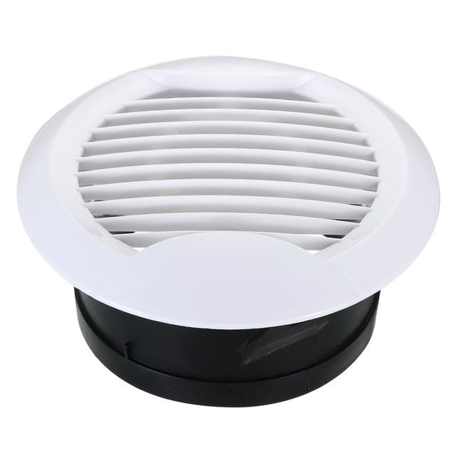 Unique Bargains Évent d'Air Rond de 5 Pouces, Couvercle de Gril Diffuseur de Plafond en ABS, Persiennes, Évent de Soffite Blanc