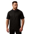 thumbnail image 1 of TOPTIE Veste de Chef à Manches Courtes Noire Respirante avec Fermeture Éclair Latérale Uniforme de Chef avec Maille Tricotée, 1 of 7