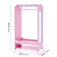 thumbnail image 4 of Teamson Kids Dress up Polka Dot Kids Wooden Clothes Rack Hanger Storage Pink, 4 of 10