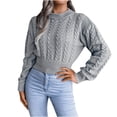thumbnail image 2 of EGNMCR Chandails pour Femmes Mode Décontractée Manches Longues Creux Base Tricoté Chandail, Cadeaux pour Femmes, 2 of 4