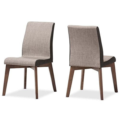 Baxton Studio Chaise de Salle à Manger Mi-Siècle Moderne, Gris (Ensemble de 2)