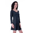 thumbnail image 2 of Moomaya Robe Droite à Manches Longues pour Femmes avec Encolure en V en Coton, Robes d'Été Décontractées - 79, 2 of 6