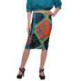 thumbnail image 1 of Moomaya Jupe en Poly Spandex Jupe Crayon Imprimée Grande Taille Tenue d'Été Vêtements, 1 of 6