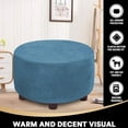 thumbnail image 3 of maskred Pouf Rond avec Housse de Pouf en Velours Fabriqué en Tissu de Velours Luxueux Brun Pleine Grandeur, 3 of 6