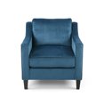 thumbnail image 1 of Milo Fauteuil Club en Velours Contemporain, Bleu et Brun Foncé, 1 of 8