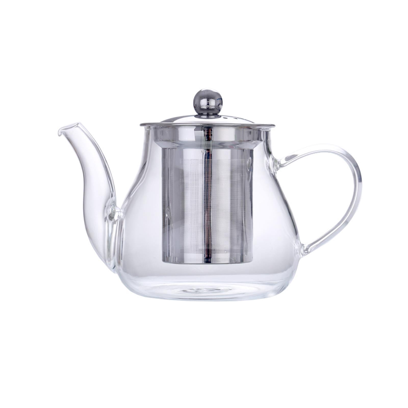 DOLITY Théière en Verre Transparent avec Passoire Amovible Soufflage à la Main Résistante à la Chaleur Haute 400 ml