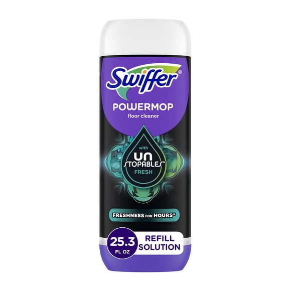 Swiffer PowerMop Floor Cleaning Solution with Unstopables Fresh Scent, 750 mL