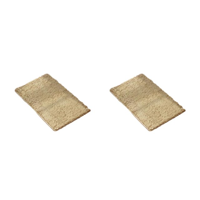 Youkk Polyester Chenille Bath Mat - Strong Water Absorption Exquisite Crafted Soft Texture No Shedding Camel 40cm*60cm 2Set