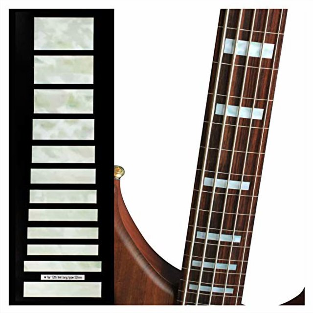 Jockomo Bloc Basse Jazz (Perle Blanche) 5 Cordes Base Autocollant Inlay
