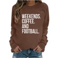 thumbnail image 1 of Pisexur Chandails en Molleton pour Femmes Imprimé Graphique Lettre Chandails en Molleton de Football pour Femmes Chandails en Molleton d'Automne Décontractés Col Rond Chandails en Molleton Manches Longues pour Femmes Blouses Coupe Ample Pull Tops, 1 of 2