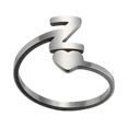 thumbnail image 1 of Fashion 26 English Letter Opening Rings Stainless Steel Girls Love Retro Jewelry, 1 of 9