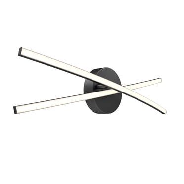 Artika Orly Integrated LED Modern Bathroom Vanity Light Fixture, Black