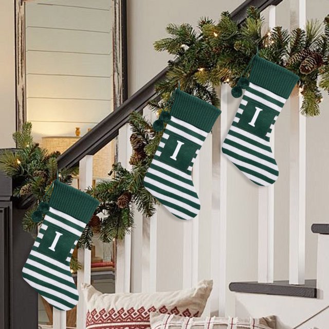 XZNGL Christmas Stocking Decoration With Letter Design For Tree Or Fireplace Holiday Display 19.68 in x 10.63 in Polyester Fiber