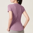 thumbnail image 3 of Plebaso T-Shirts d'Entraînement à Manches Courtes pour Femmes, T-Shirt de Yoga Athlétique à Manches Courtes, Col Rond, pour Gym et Course, 3 of 4