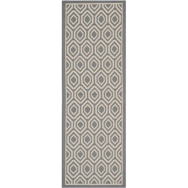 Safavieh Courtyard Anthracite Indoor Outdoor Rug - Runner 2'3" x 6'7"