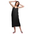 thumbnail image 4 of Moomaya Nuisette Unie à Bretelles Spaghetti pour Femmes Longueur Genou Robe de Nuit, 4 of 6