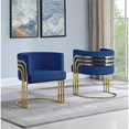 thumbnail image 2 of Navy Blue Velvet Accent Barrel Leisure Chair with Gold Chrome Legs, 2 of 2