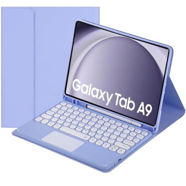 Étui Clavier Tactile pour Samsung Galaxy Tab A9 8,7 Pieds' 2023 (SM-X110/X115/X117), avec Porte-Crayon - Clavier Bluetooth Tactile Détachable Magnétiquement