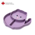 thumbnail image 1 of Assiette avec ventouse en silicone divisée, chat, violet, 1 of 7