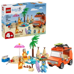 LEGO Bluey: Bluey’s Plage & Voyage en voiture en famille - Jouet d'apprentissage pour les enfants 4+ - Comprend les figurines Bluey, Bingo et Mum - Cadeau d'anniversaire pour les garçons et les filles, Âges 4+ - 11202