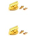 thumbnail image 2 of pitrice Headless Acoustic Guitar Bridge Professional Beginners Electric Bass String Tailpiece Spare Parts Fitting Replacement Gold 2Set, 2 of 6