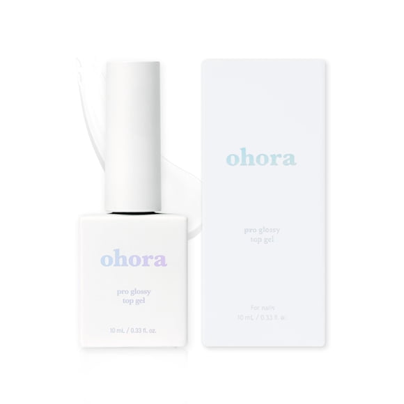 ohora Gel Nail Care (Pro Glossy Top Gel) - Corrects Nail Texture Easy to Use & Easy to Remove for Semi Cured Gel Nail Strip Application - Professional Salon-Quality for Healthy Strong Nails