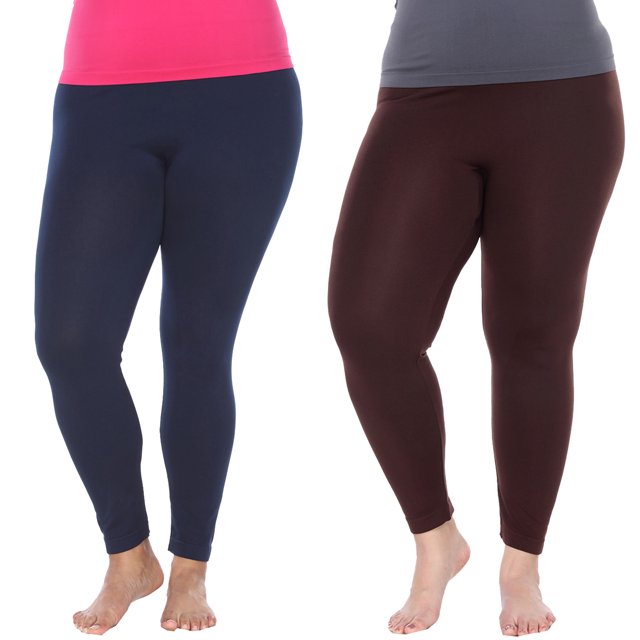 White Mark Leggings Extensibles Doux pour Femmes, Lot de 2