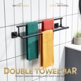 thumbnail image 2 of KOKOSIRI Bathroom Towel Bars 24-Inch Double Towel Rails Matte Black Towel Holder for Kitchen Garage Wall Mount Stainless Steel B5009BK-L24, 2 of 7