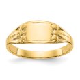 thumbnail image 1 of Bague Chevalière Rectangulaire pour Bébé en Or Jaune 14 K, 1 of 9
