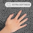 thumbnail image 3 of Hitime Soft Chenille Bath Rug Mat 16x24 Quick Dry Machine Washable Bathroom Runner - Ultra Absorbent Non-Slip Backing - Dark Gray, 3 of 10