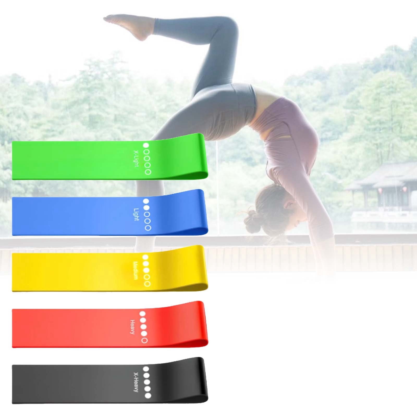 Unisex Elastic Resistance Loop Band for Full Body Strength Training Yoga Fitness and Lifting Workouts 5PCS