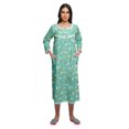 thumbnail image 4 of Moomaya Robe de Nuit Imprimée Longueur Genou en Coton avec Bordure en Dentelle Manches 3/4 pour Femmes, 4 of 5