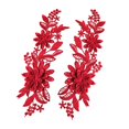 thumbnail image 2 of 2Pcs Lace Applique Flower Embroidery Applique for Wedding Prom Dress Clothes Red, 2 of 8