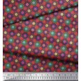 thumbnail image 2 of Soimoi Crepe Silk Fabric Floral Mandala Print Sewing Fabric Yard 42 Inch Wide, 2 of 3