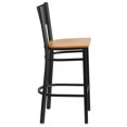 thumbnail image 2 of HERCULES Series Black Grid Back Metal Restaurant Barstool - Burgundy Vinyl Seat, 2 of 6