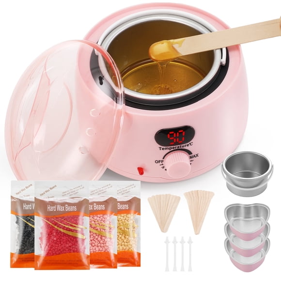 Lictin Waxing Kit for Women, Wax Warmer Machine for Hair Removal with 4 Packs of Wax Beads, Digital Waxing Kit for Sensitive Skin, Brazilian, Eyebrows, Face, Legs, Underarms