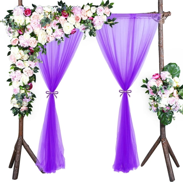 MesaSe 1 Panel Fiber Sheer Backdrop Curtain Arch Drapes Wrinkle-Free 5ft x 9.2ft