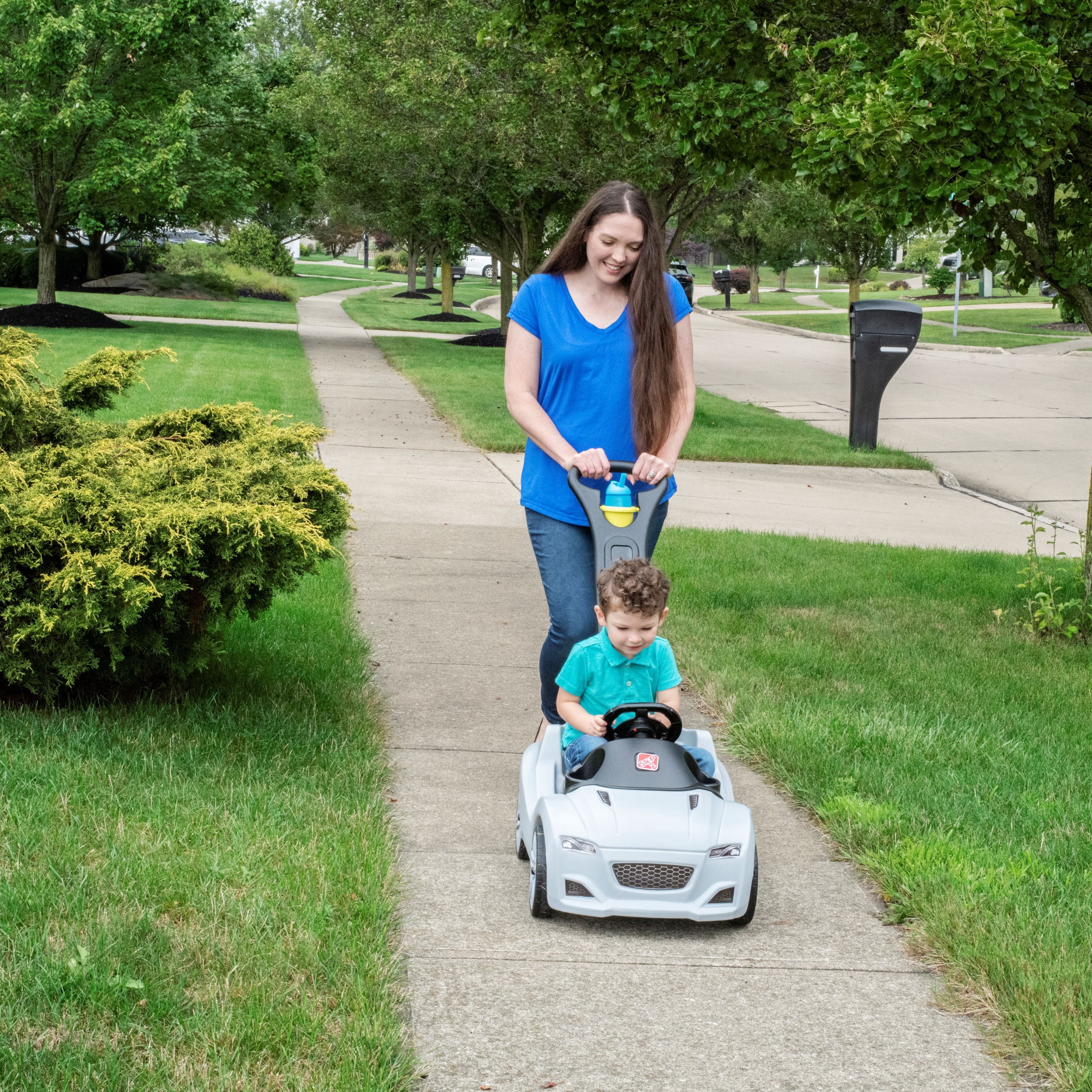 Step2 Whisper Ride Cruiser – Jouet porteur à pousser gris pour tout-petits, de 18 mois à 4 ans
